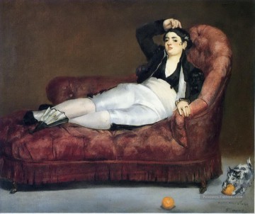  espagnol Tableaux - Jeune femme allongée en costume espagnol Édouard Manet